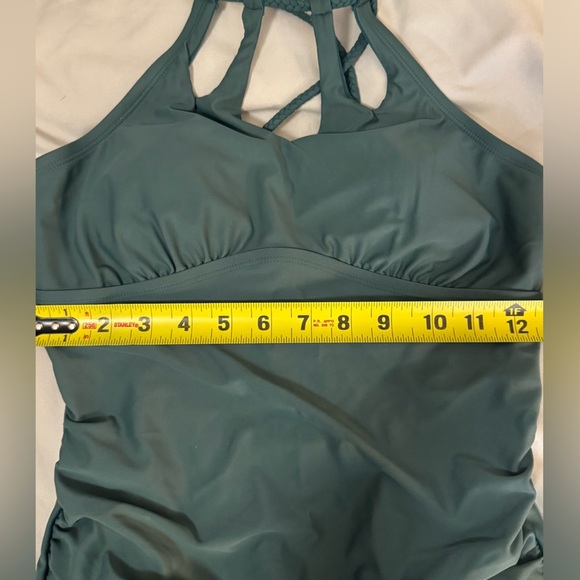 Merona Forest Green on piece bathing suit - Picture 6 of 9